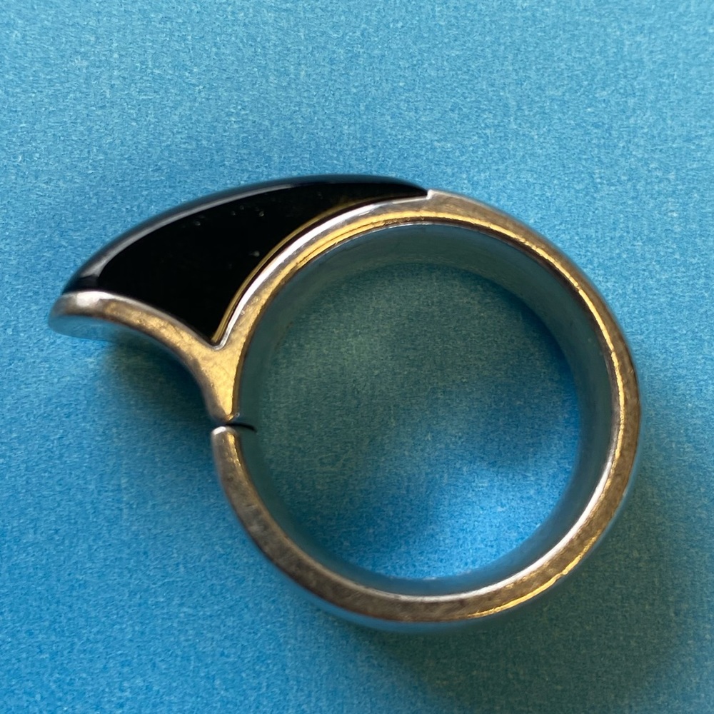 Unisex Armani Sterling and Smoky Quartz Ring